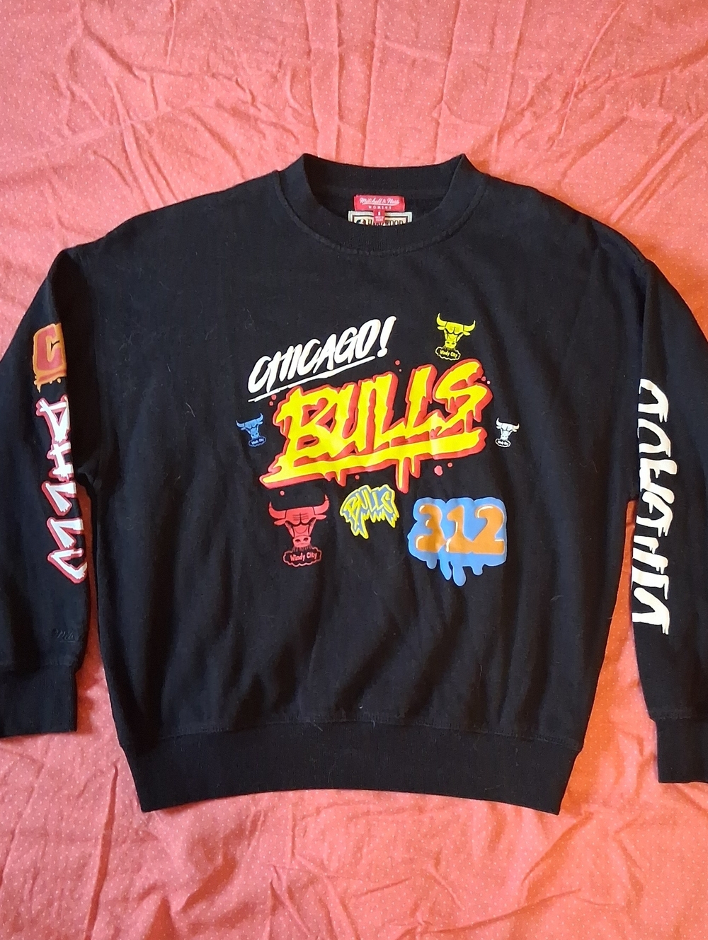 Chicago Bulls Black Graphic Crewneck Sweatshirt